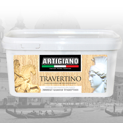 Декоративные покрытия Artigiano Travertino акриловая, с эффектом камня