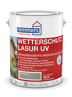 Лазурь Remmers Wetterschutz-Lasur UV Паропроницаемая, на водной основе, со средним сухим остатком