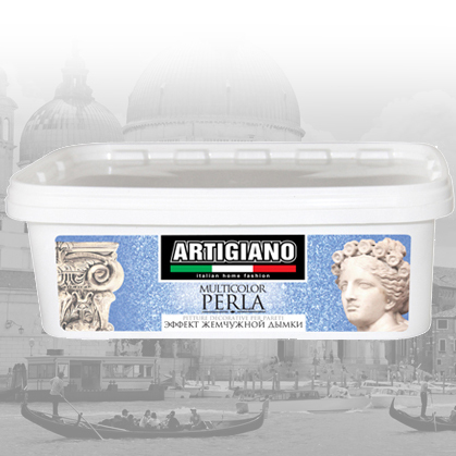 Декоративное покрытие Artigiano Multicolor Bianco акриловая, с эффектом жемчужной дымки