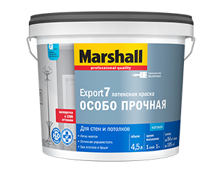 Краска Marshall Export-7 акриловая, для стен и потолков, матовая