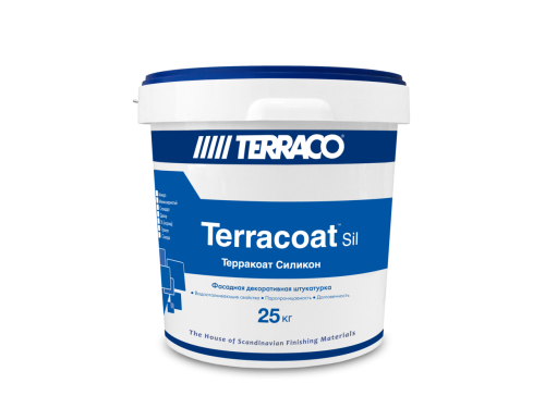 Штукатурка декоративная Terraco Terracoat Micro cиликоновая, с мицфкро текстурой, шагрень 25кг