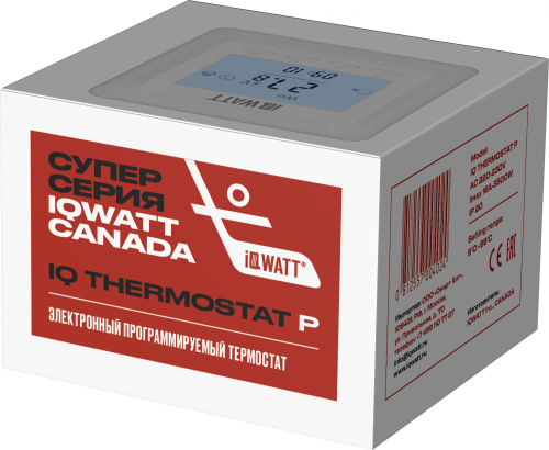 Терморегулятор IQ Watt Thermostat P белый фото 2