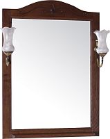 Зеркало ASB-Woodline Салерно 65 со светильниками, орех антикварный