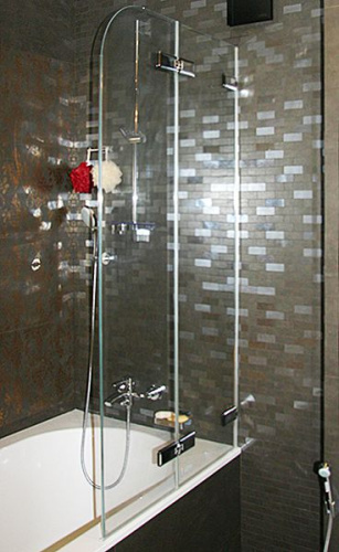 Шторка на ванну GuteWetter Trend Pearl GV-862B правая 110 см стекло бесцветное, фурнитура хром фото 2