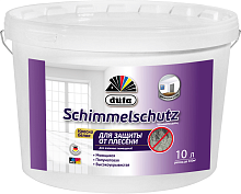Краска для стен и потолков для влажных помещений водно-дисперсионная Dufa Schimmelchutz полуматовая 0,9 л.