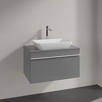 Мебель для ванной Villeroy & Boch Venticello 75 glossy grey, с белой ручкой