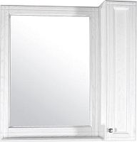 Зеркало ASB-Woodline Берта 85 со шкафом, белое, патина серебро