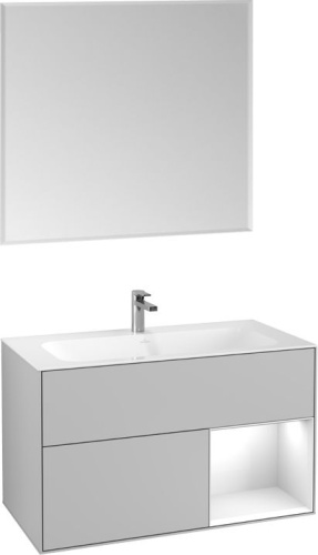 Мебель для ванной Villeroy & Boch Finion G040GFGJ 100 с подсветкой и освещением стены фото 4