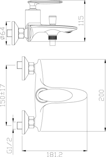 Смеситель Rossinka RS30-31 для ванны с душем фото 2