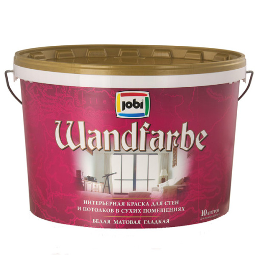 Краска JOBI Wandfarbe акриловая, интерьерная, для стен и потолков в сухих помещениях 