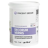 VINCENT DECOR DECORUM VERNIS защитный лак для декоративных покрытий, полуматовый (1л)