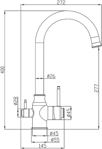 Смеситель Steel Hammer SH 763 INOX BRONZE PVD для кухонной мойки фото 2