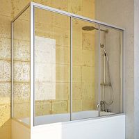 Шторка на ванну GuteWetter Practic Part GV-413 правая 150x80 см стекло бесцветное, профиль матовый хром