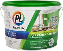 Краска для стен и потолков акриловая Profilux PL- 04А глубокоматовая белая 3 кг.