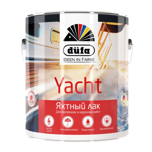 Лак яхтный алкидно-полиуретановый Dufa Retail Yacht матовый 10 л.