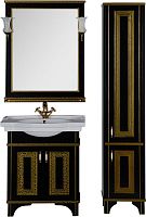 Зеркало Aquanet Валенса 80 черный краколет, золото