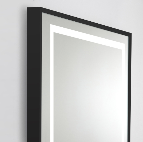 Зеркало BelBagno Kraft SPC-KRAFT-1085-685-TCH-WARM-NERO черное, с подогревом фото 2