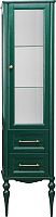 Шкаф-пенал ValenHouse Эстетика R, витрина, зеленый, ручки бронза