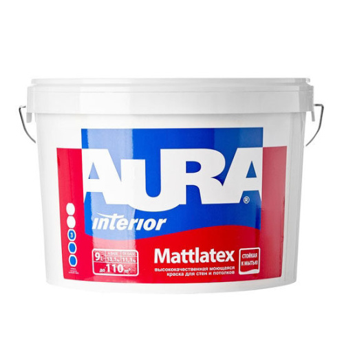 Краска для стен Aura Mattlatex моющаяся база TR 9 л.