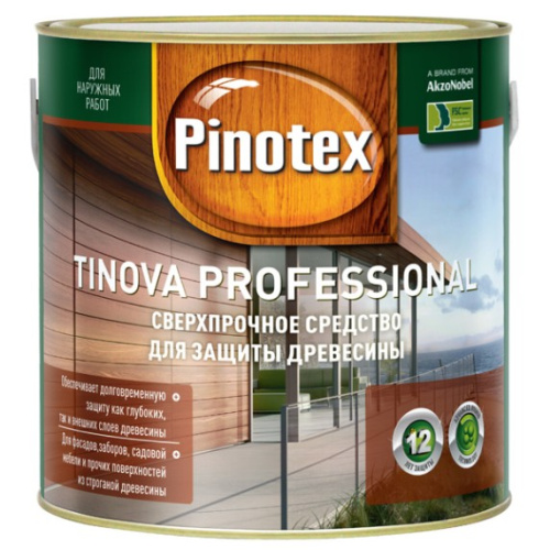 Пропитка Pinotex Tinova Professional Масляно-алкидная, Сверхпрочное атмосферостойкое, средство для защиты древесины до 15 лет