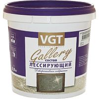 VGT GALLERY ЛЕССИРУЮЩИЙ состав полупрозрачный для декоративных штукатурок, бесцветный (0,9кг)