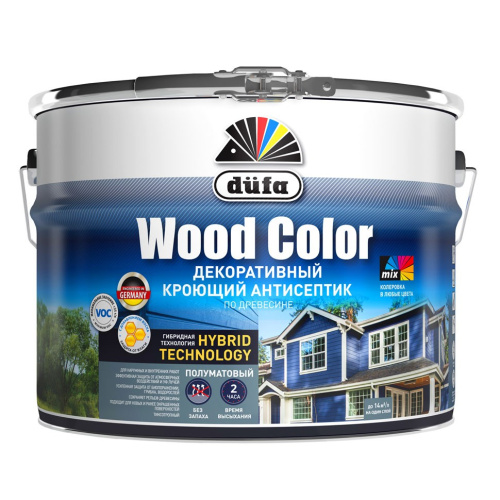 Кроющий антисептик Dufa Wood Color серый шелк 9 л