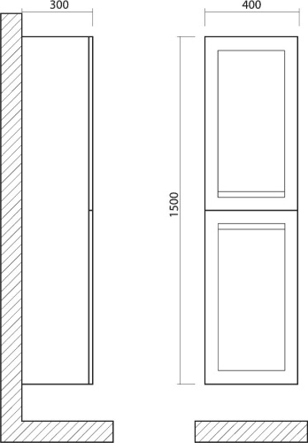 Шкаф-пенал Art&Max Platino подвесной, черный матовый фото 3