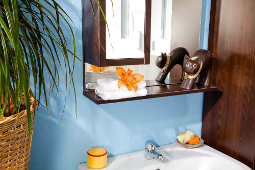 Мебель для ванной Бриклаер Бали 60 венге, белый глянец фото 5