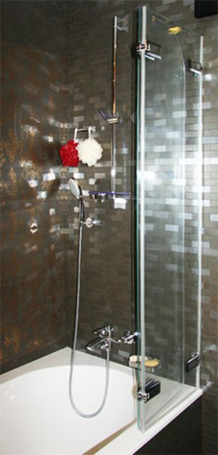 Шторка на ванну GuteWetter Trend Pearl GV-862B правая 110 см стекло бесцветное, фурнитура хром фото 3