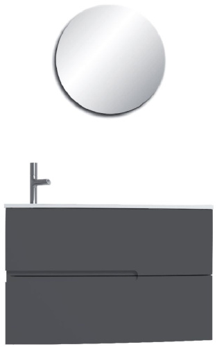 Мебель для ванной Jacob Delafon Nona 80 L глянцевый серый антрацит фото 4