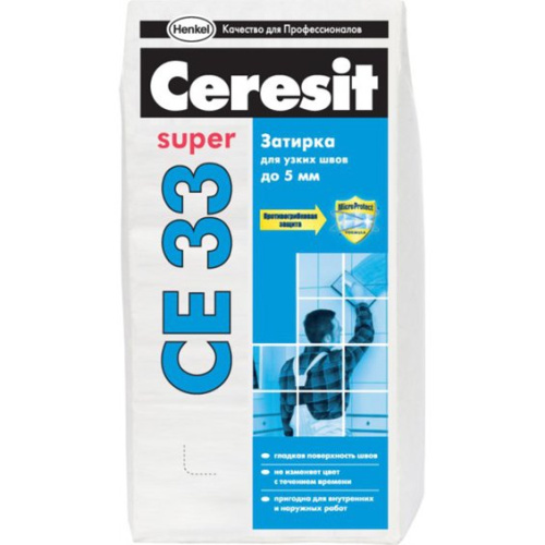 Затирка для швов Ceresit СЕ 33 Super белая 2 кг