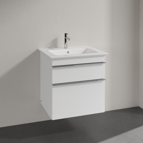 Мебель для ванной Villeroy & Boch Venticello 55 glossy white, с ручками хром фото 2