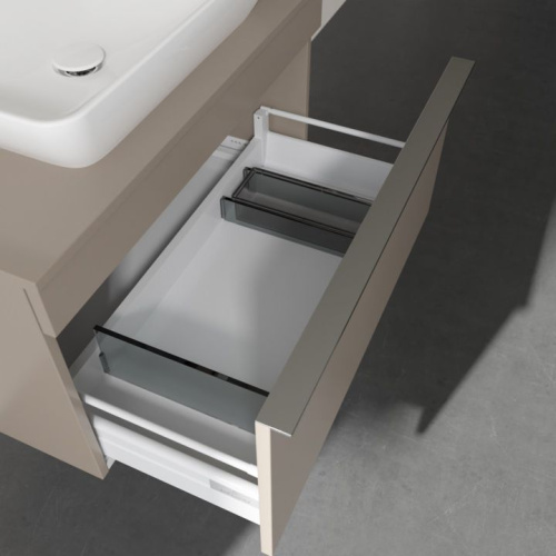 Мебель для ванной Villeroy & Boch Venticello 75 truffle grey, с ручкой хром фото 4