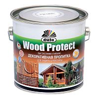 Пропитка декоративная для защиты древесины Dufa Wood Protect белая 2,5 л.