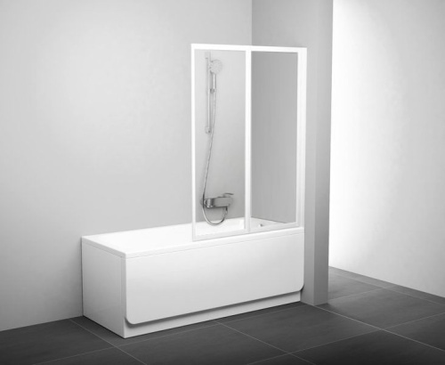 Шторка на ванну Ravak VS2 105 Transparent, профиль белый фото 2