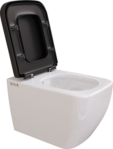 Комплект Унитаз подвесной Vitra Shift 7742B003-0075 с крышкой 91-083-009 + система инсталляции 800-2011 кнопка смыва черная фото 4