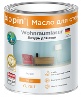 Лазурь интерьерная Bio Pin Wohnraumlasur для стен белый 0,75 л
