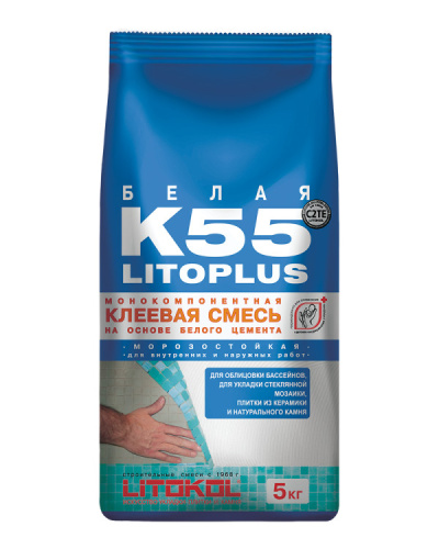 Клеевая смесь Litoko Litoplus K55 белый 5 кг.