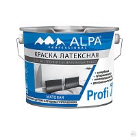 Краска для внутренних и наружных работ латексная Alpa Profi 7 матовая белая 2,5 л.