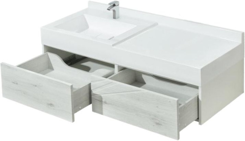 Мебель для ванной AQUATON Сакура 120 L, ольха наварра, белая фото 4