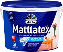 Краска для стен и потолков для влажных помещений латексная Dufa Mattlatex D100 матовая белая 10 л.