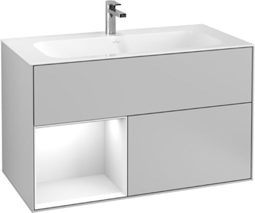 Мебель для ванной Villeroy & Boch Finion G030GFGJ 100 с подсветкой и освещением стены