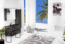 Мебель для ванной Armadi Art Vallessi 100 антрацит глянец, с черной раковиной