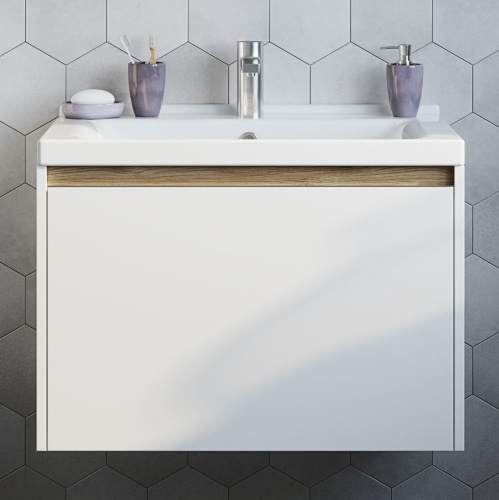 Комплект Унитаз подвесной Gustavsberg Hygienic Flush WWC 5G84HR01 безободковый + Мебель для ванной STWORKI Стокгольм 60 фото 4
