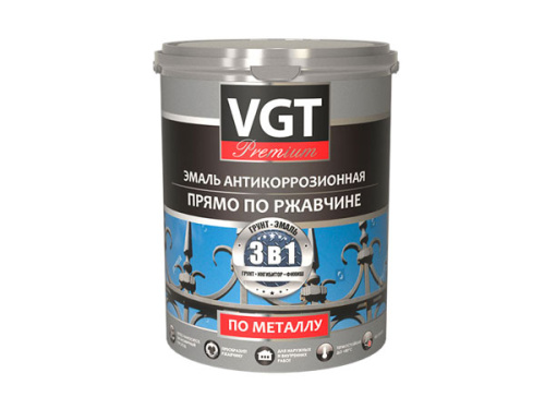 VGT PREMIUM ВД-АК-1179 АНТИКОРРОЗИОННАЯ грунт-эмаль 3 в 1 по ржавчине, темно-коричневая (2,5кг)