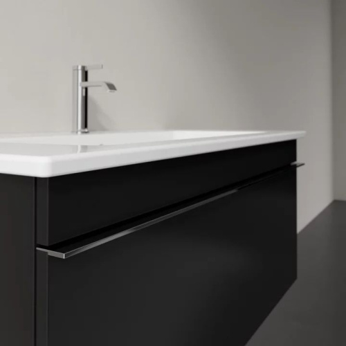 Мебель для ванной Villeroy & Boch Venticello 95 black matt lacquer, с ручкой хром фото 4