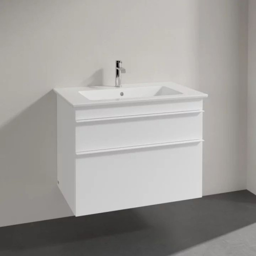 Мебель для ванной Villeroy & Boch Venticello 80 glossy white, с белыми ручками фото 2