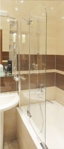 Шторка на ванну GuteWetter Lux Pearl GV-102A левая 120 см стекло бесцветное, профиль хром фото 2