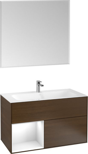 Мебель для ванной Villeroy & Boch Finion G030GFGN 100 с подсветкой и освещением стены фото 4