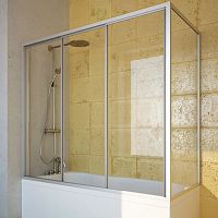 Шторка на ванну GuteWetter Practic Part GV-413 левая 160x80 см стекло бесцветное, профиль матовый хром